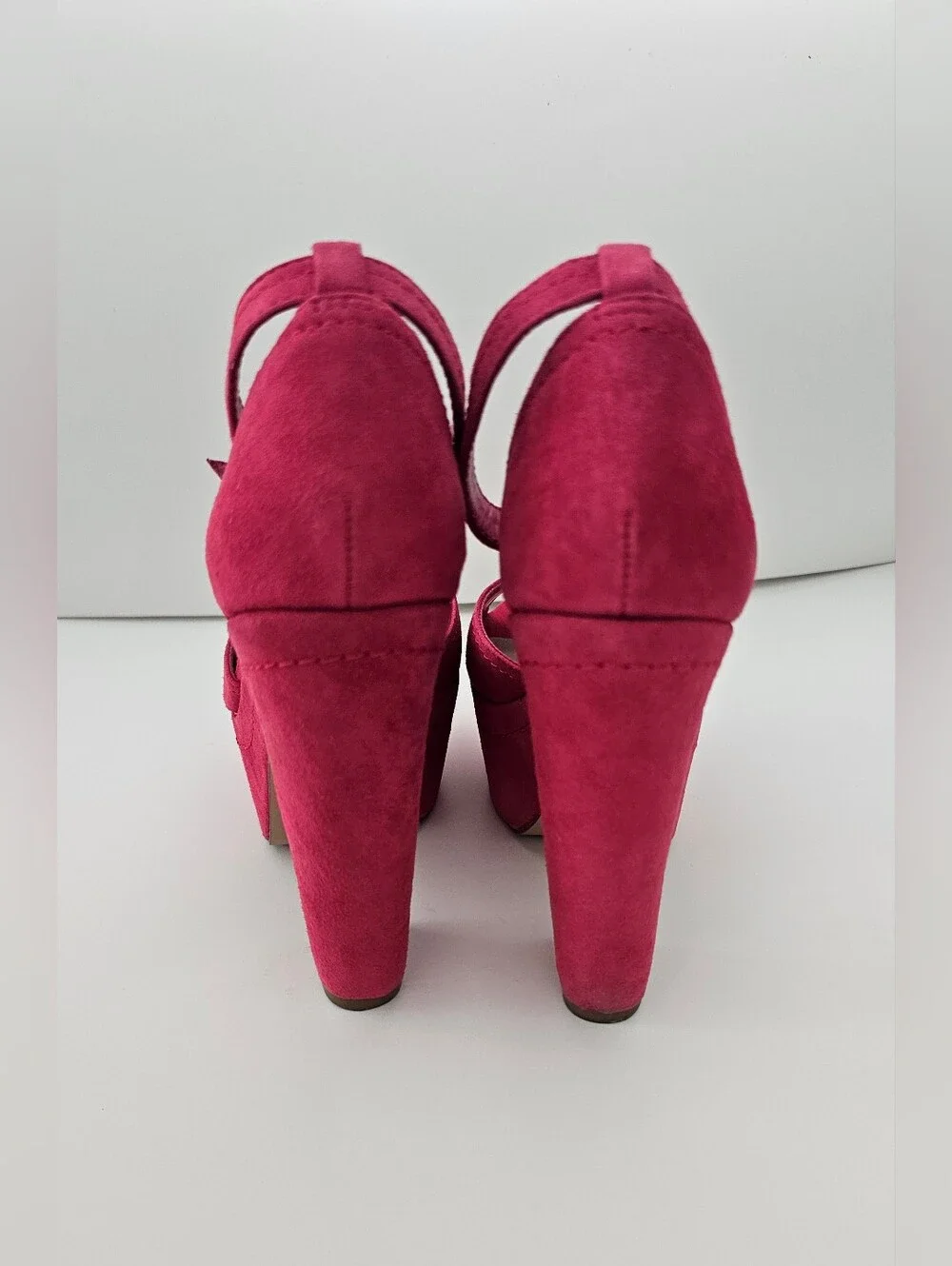 Steve Madden Grettta Hot Pink Chunky platform Heel Sandals Y2k 6